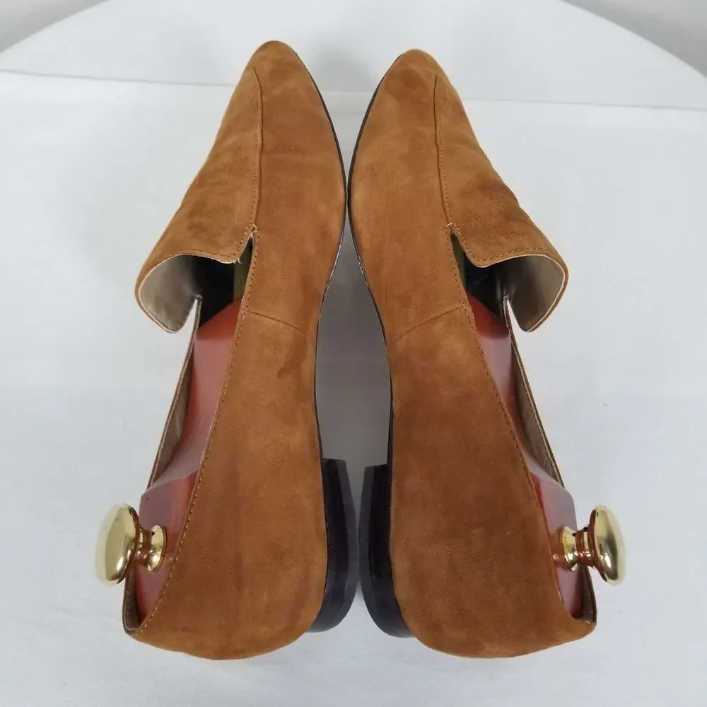 Reformation Brown Suede Quiet Luxury Minimalist Academia Bonnie Loafers Size 10 - Picture 5 of 12